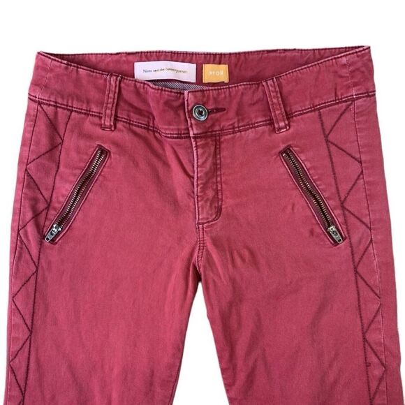 Anthropologie Pilcro and the letter press red pants with zippers at ankles 4 - Picture 5 of 11